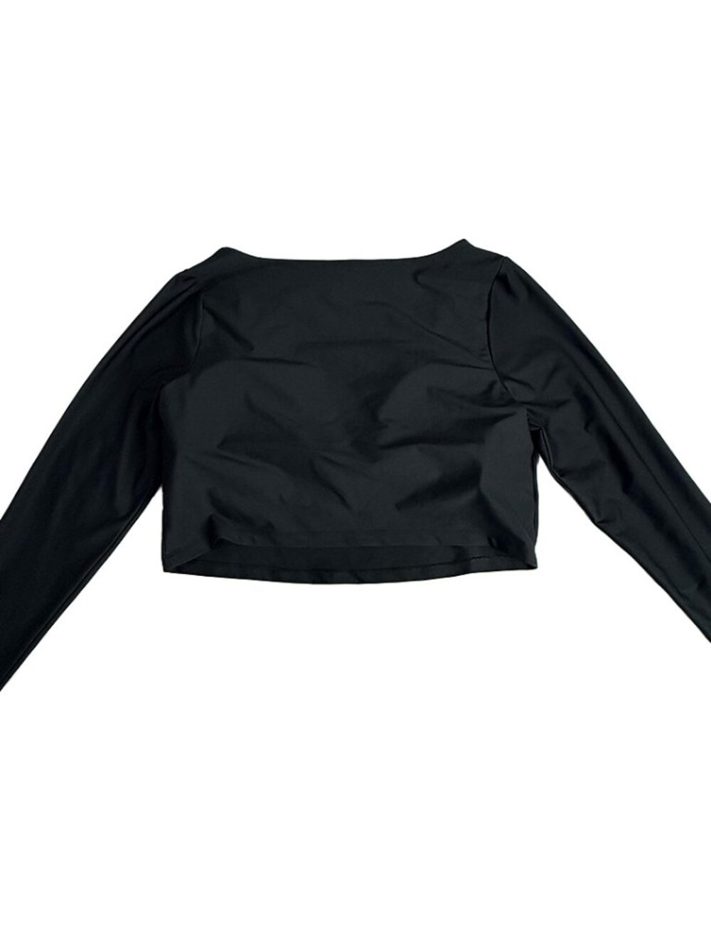 Old Navy Active Black Crop Top XXL Long Sleeve Built In Bra Workout Athleisure